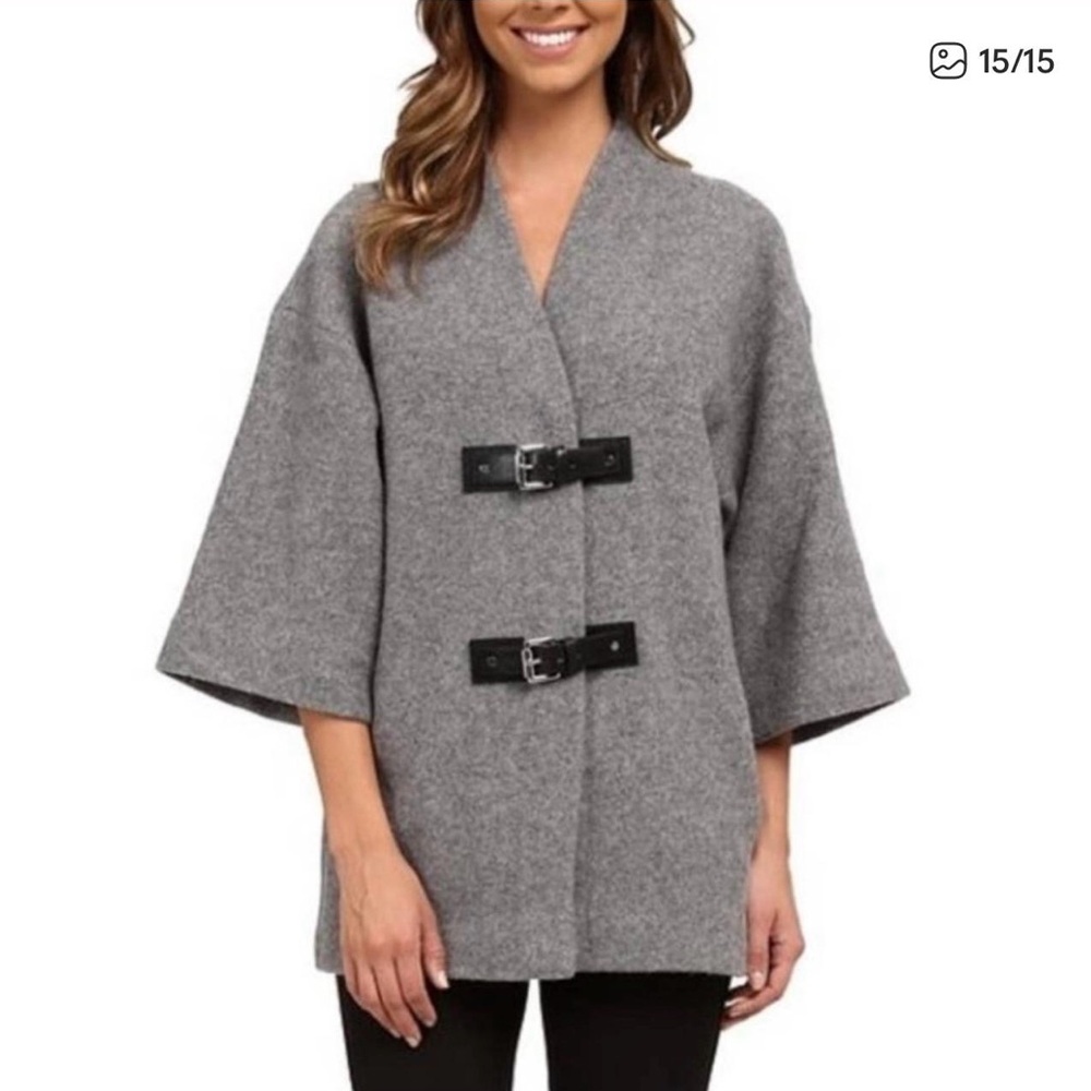 Gray Women's Sweater with Buckle Detail